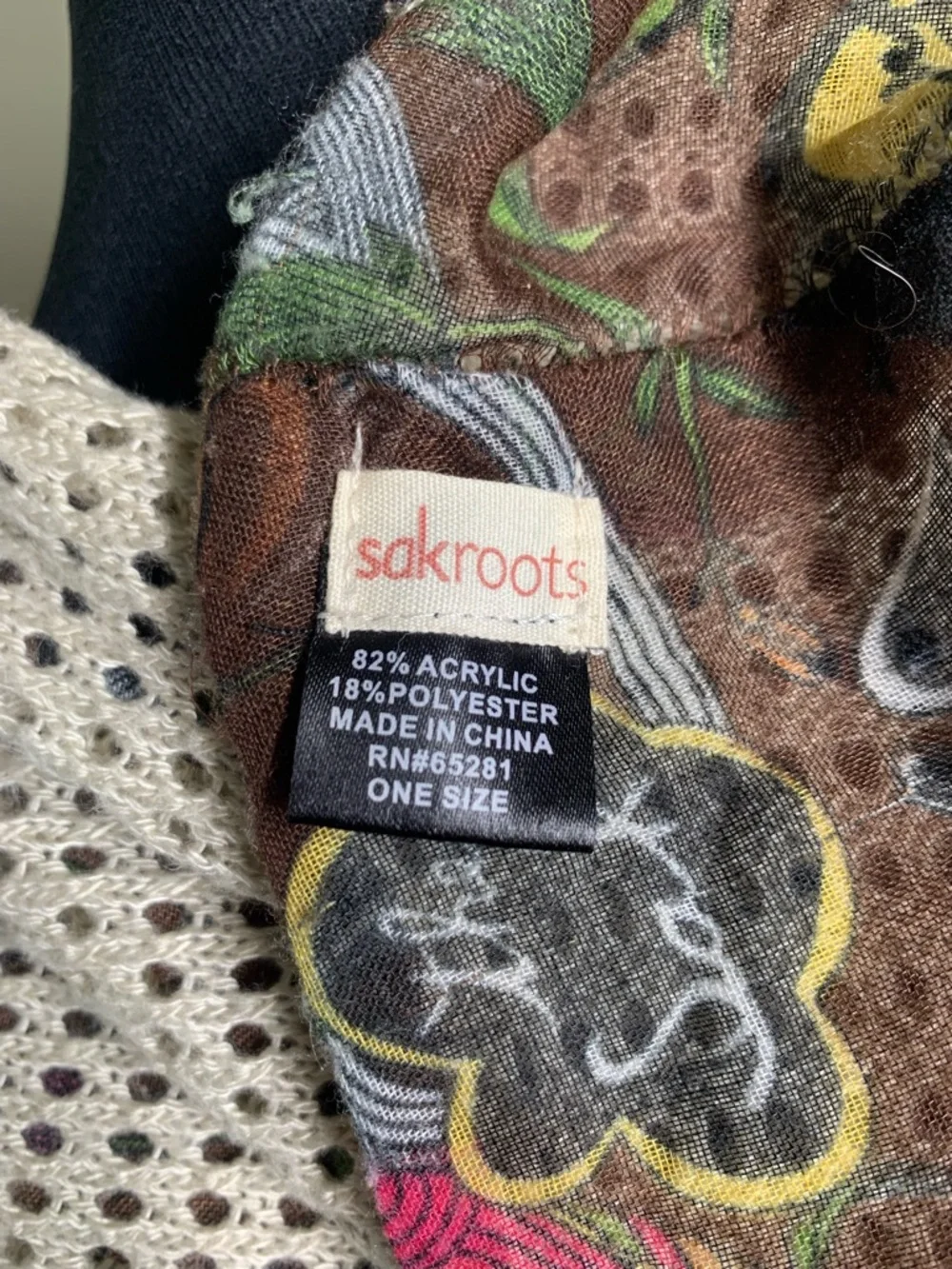 Sakroots Reversible Infinity Birds Peace Nature Print Scarf Bohemian Artsy